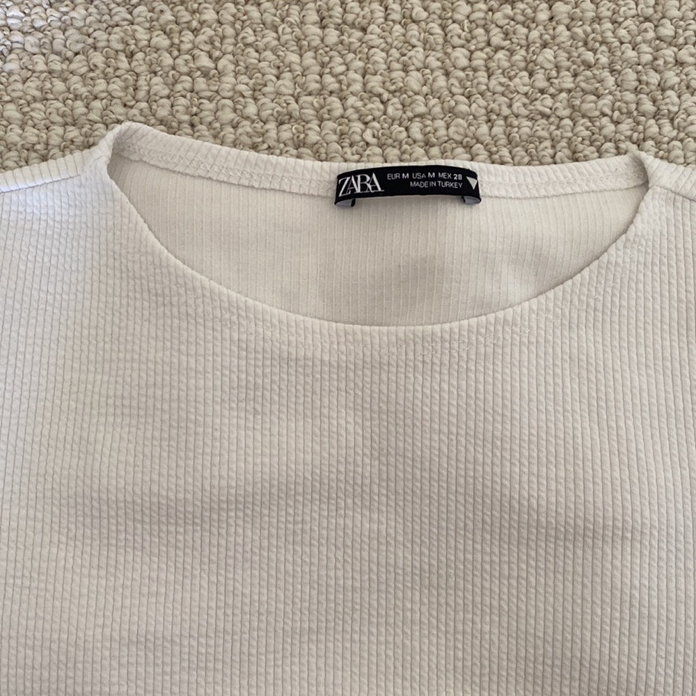 ZARA white long sleeve crop shirt. Size M. - Picture 7 of 7